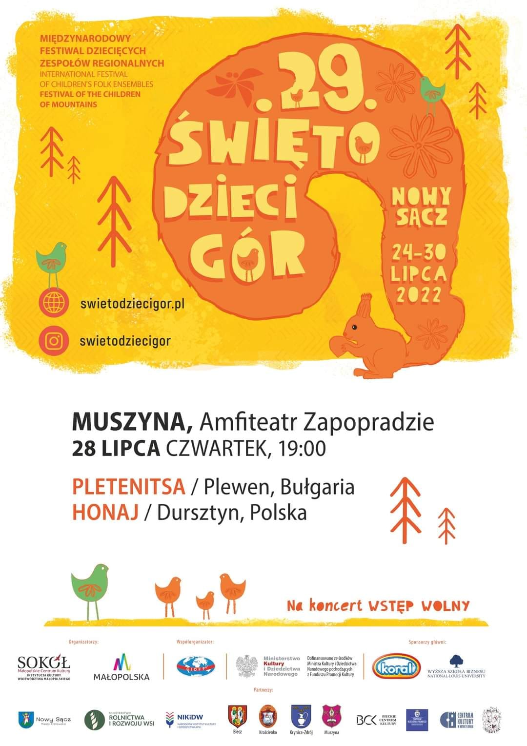 29. Edycja Międzynarodowego Festiwalu Dziecięcych Zespołów Regionalnych – ŚWIĘTO DZIECI GÓR