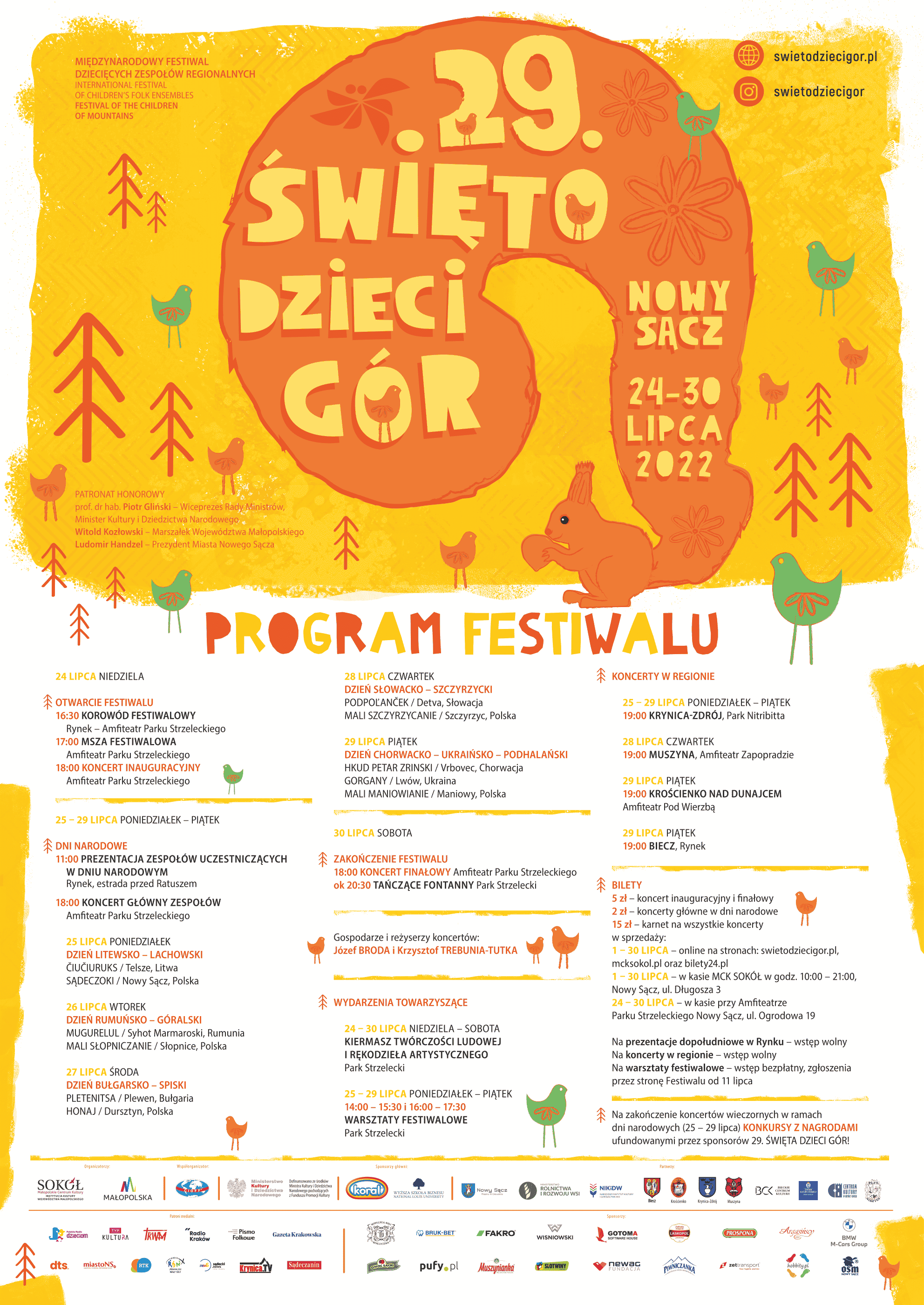 29. Edycja Międzynarodowego Festiwalu Dziecięcych Zespołów Regionalnych – ŚWIĘTO DZIECI GÓR