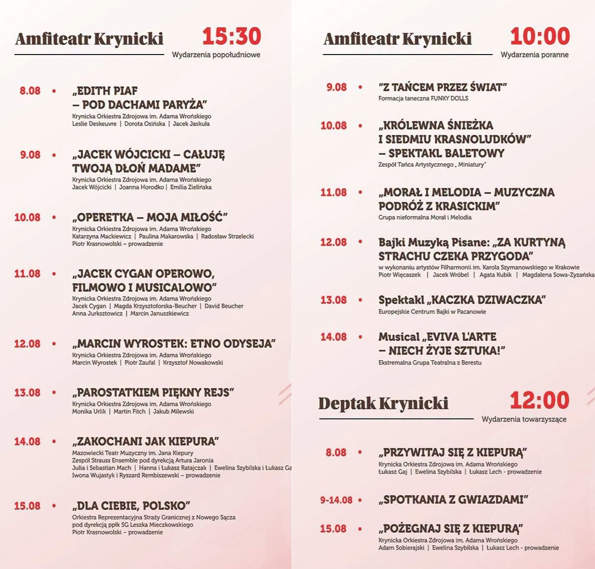 59. Festiwal im. Jana Kiepury w Krynicy-Zdroju – muzyka, teatr i spotkania z gwiazdami