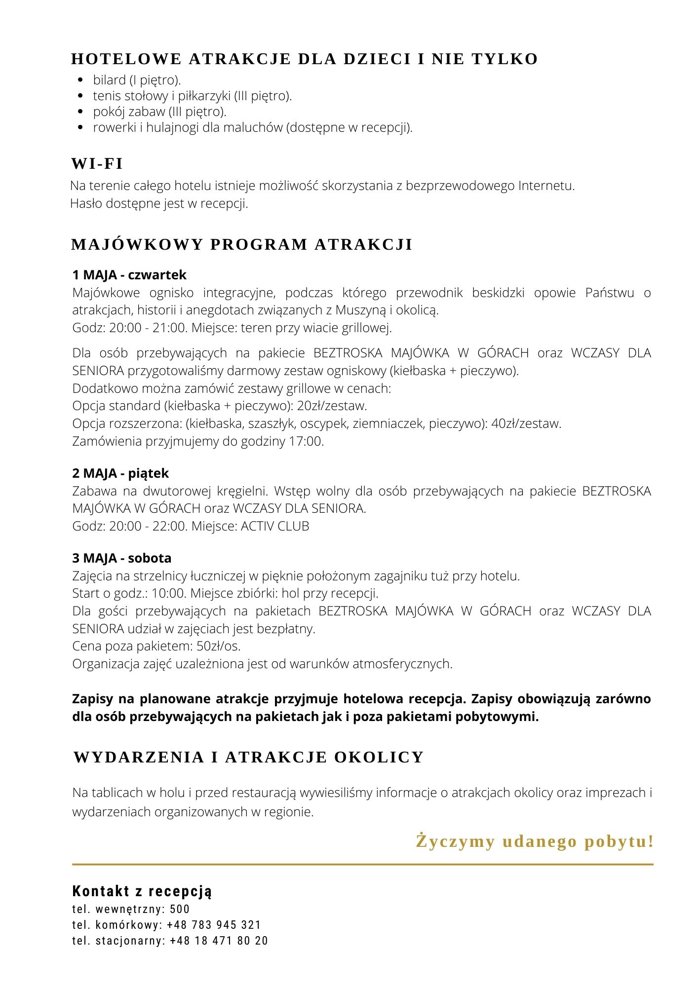 Gdzie spędzić długi weekend majowy w Polsce? Tylko w Hotelu Activa*** w Muszynie!