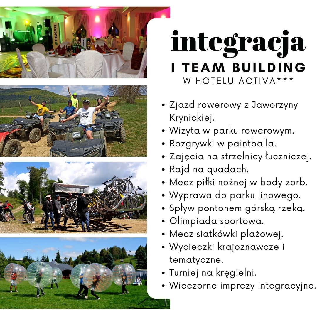 Hotel Activa*** – miejsce wielu możliwości na integracje i team building